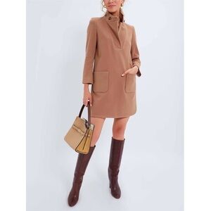Tuckernuck Camel Emerson Coat Dress XXL Long Sleeve Mini Pockets $298 NWT